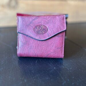 Buxton Mini Heiress Leather Ziparound, Accordion Wallet Burgundy Very Nice!